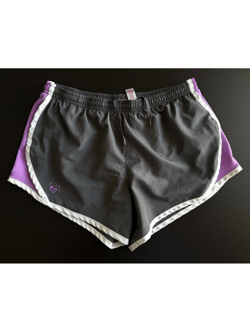 Justice Girls Athletic Running 4” Shorts Gray Lined Size 18 Stretch Logo